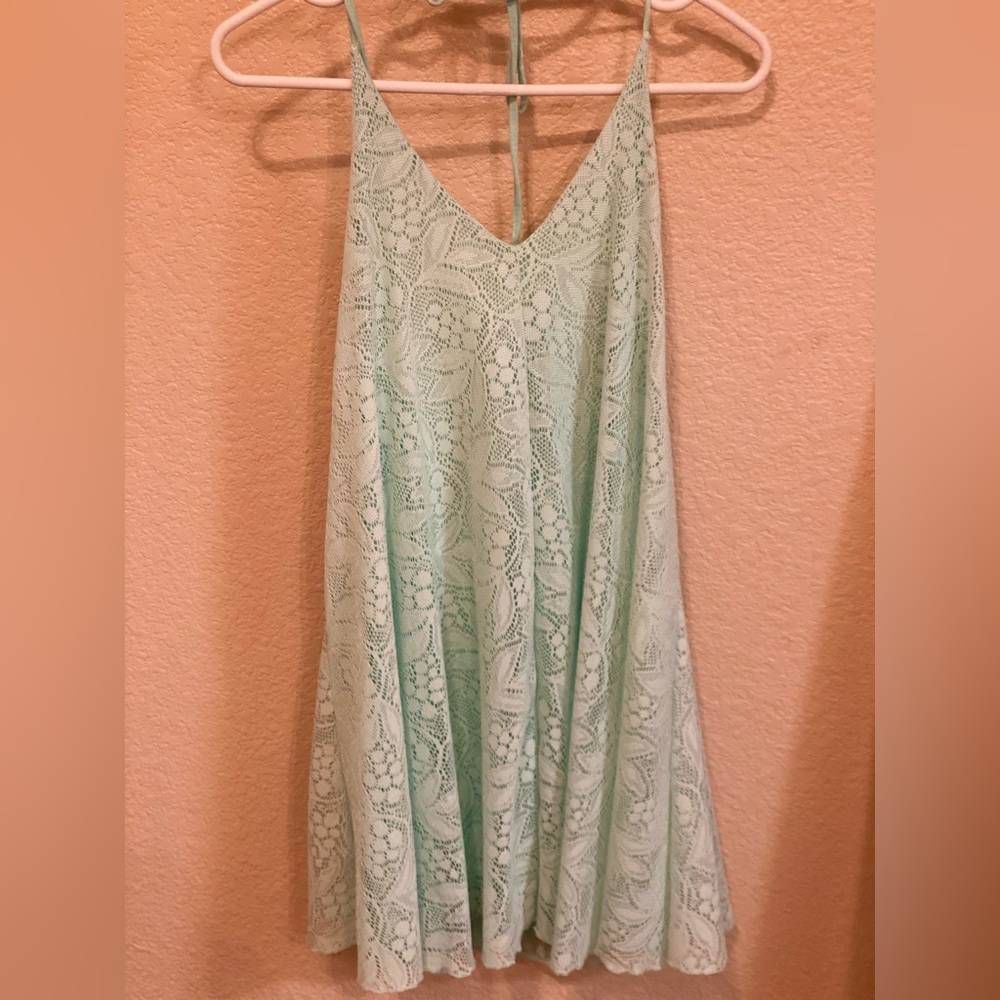 Boutique Halter Mint Green Halter Dress